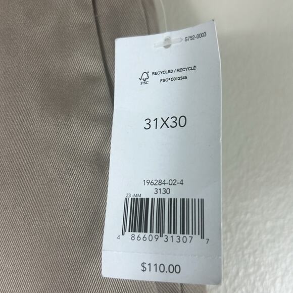 NWT Banana Republic Modern Slim Non-Iron Cotton Pants Mens 31x30 Khaki Preppy - Picture 4 of 6